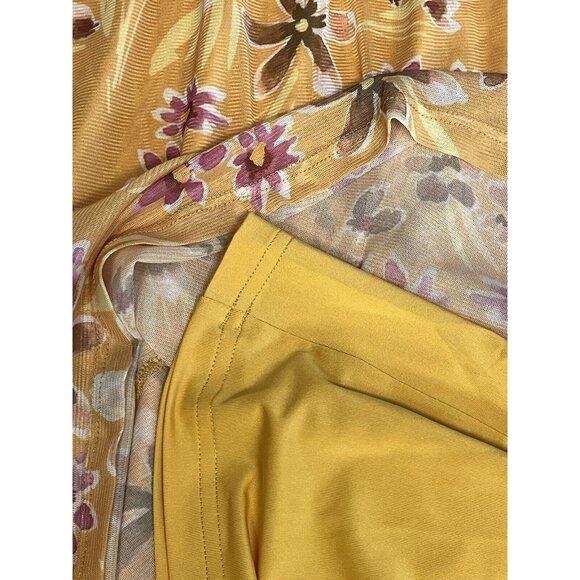 Daniel Rainn Mezzie Halter Neck Dress~Size XS~Yellow Floral Midi~NWT ~ L1 07 - Picture 9 of 12